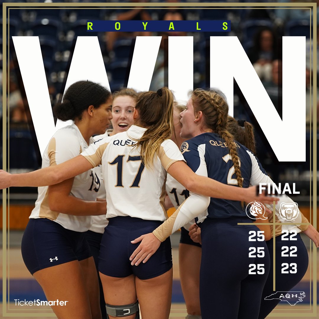 QURoyalsVB's tweet photo. ROYALS WIN! ROYALS WIN! Queens swipes their first conference win of the season over Central Arkansas with a SWEEP 🧹🧹🧹🧹

#RoyalsRise | #QUeenCity | #CLT https://t.co/6pYU3bdziL
