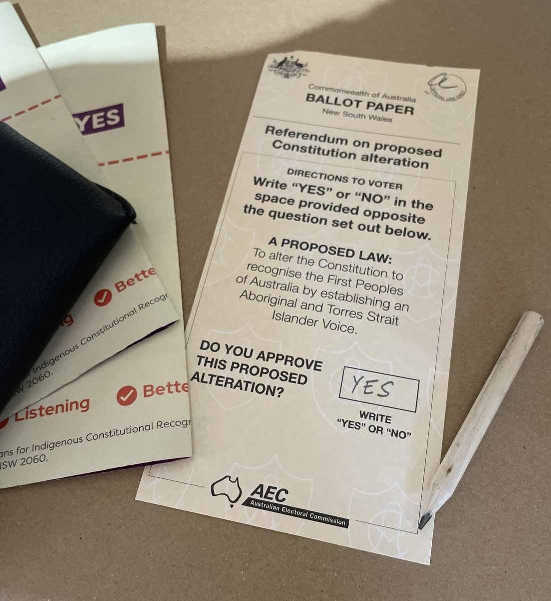 Love the sweet, analogue simplicity of of our voting process & appreciate the quiet efficiency & dedication of the @AusElectoralCom #YES