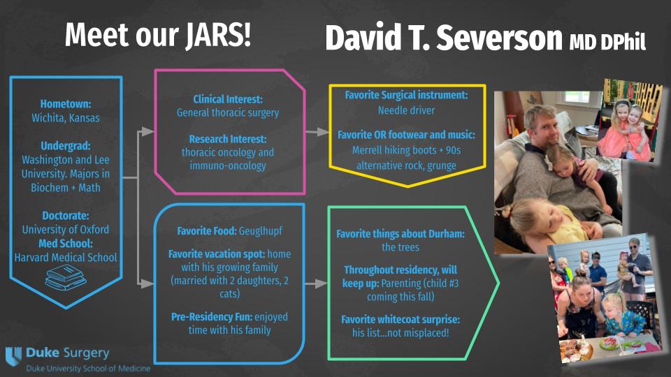Meet Dr. Severson! 

An aspiring Thoracic Surgical Oncologist, he is an inspiring double-doctor and parent of now three!!!  🪇🐣
#Congrats to the Severson family!!

#weloveourfamily #weloveourfamilies
#surgeonscientist #computationalcancerbiologist #proudsurgeonparent