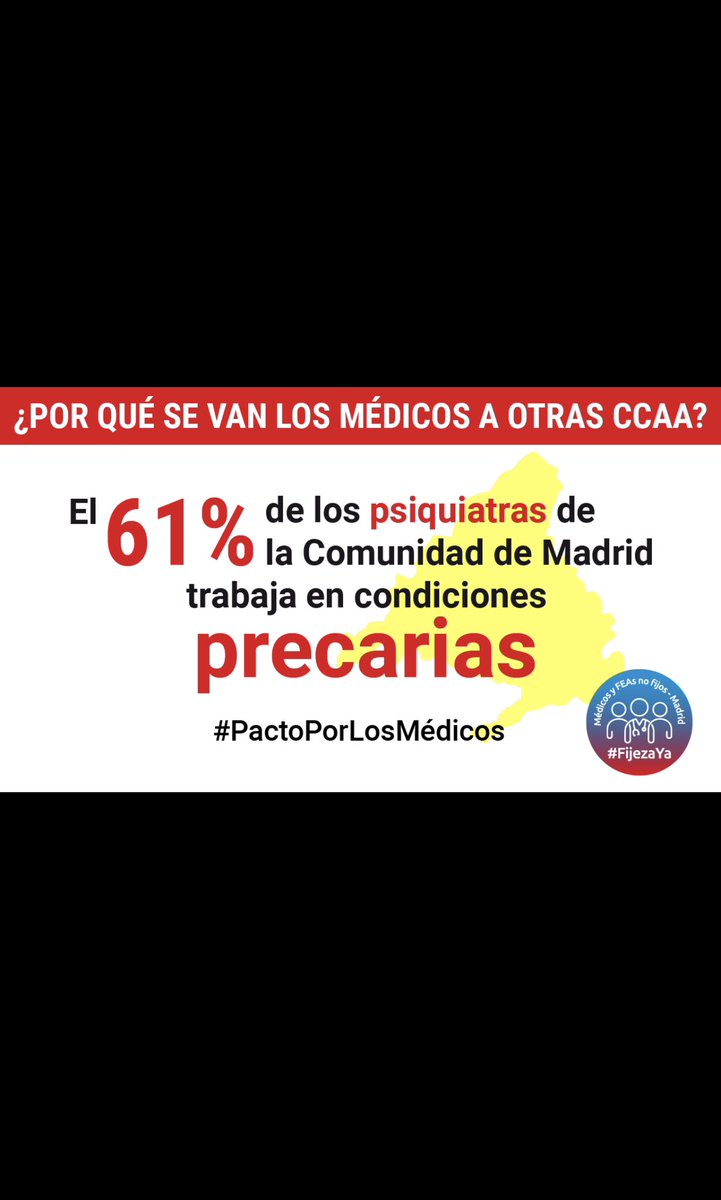 <a href="/SaludMadrid/">Salud Madrid</a> <a href="/asambleamadrid/">Asamblea de Madrid</a> #FatimaMatute ¿qué tal estabilizar a los facultativos realmente necesarios para la salud mental de la población infantojuvenil? ¿O seguimos sirviendo a los madrileños sobre la base del abuso de temporalidad? #FijezaYa #PactoPorLosMedicos <a href="/IdiazAyuso/">Isabel Díaz Ayuso</a> <a href="/SaludMadrid/">Salud Madrid</a> <a href="/ComunidadMadrid/">Comunidad de Madrid</a>