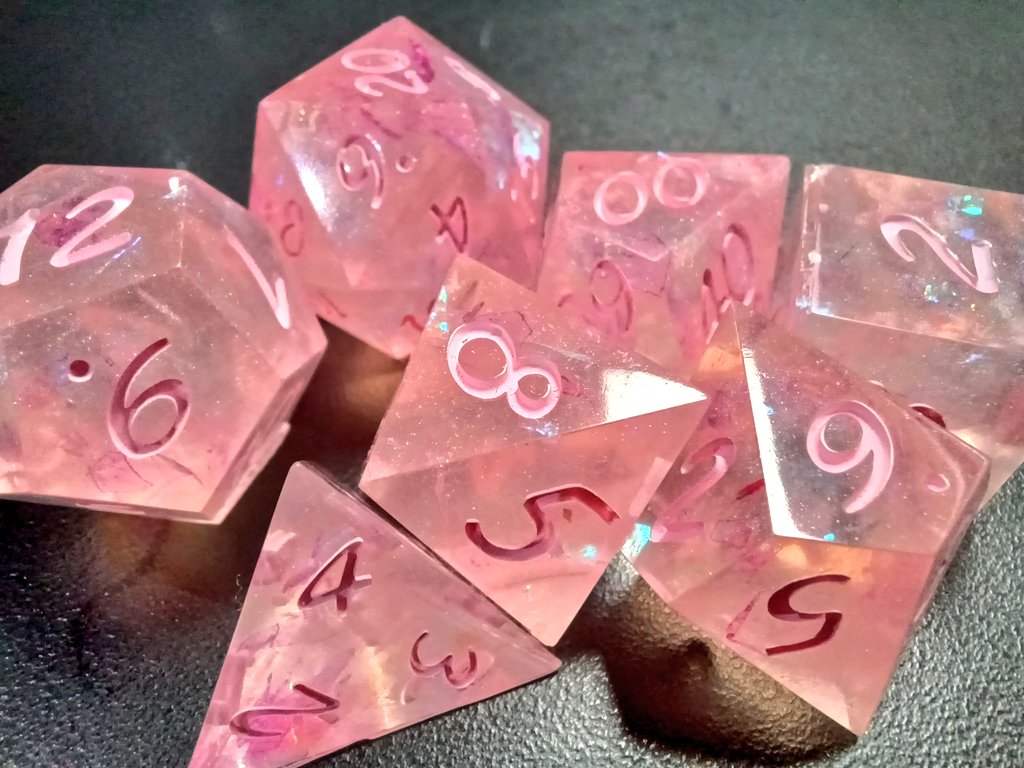 DiceApothecary's tweet photo. 🌸Sakura Glass🌸 Listen, I fought with pink for years. Getting nice soft pinks like this is my vindication.
#dnd #dice #dnddice #handmadedice #ttrpg #ttrpgdice #diceset #tabletopdice #tabletop #dungeonsanddragons #dungeonsanddragonsdice https://t.co/1CkpY9L3W6