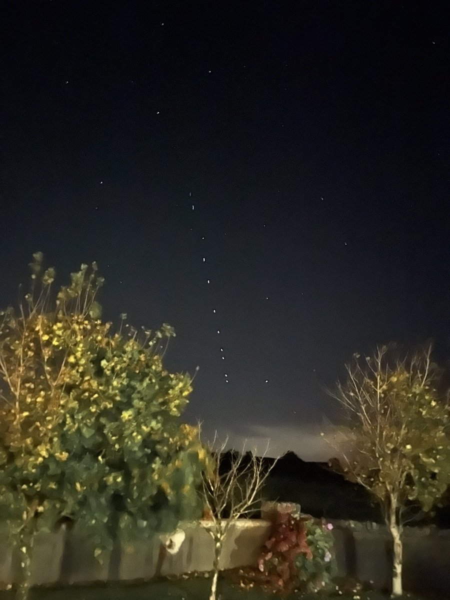 broderickterry7's tweet photo. Anyone know what’s going on in the cork sky tonight with these straight line of lights https://t.co/g0vm1BqZHI