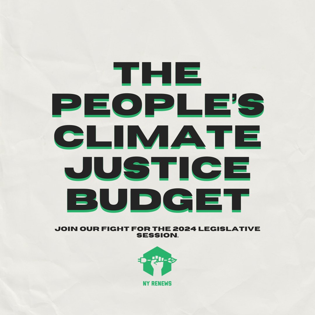 Big news: We’re launching the People’s Climate Justice Budget (PCJB), a $1B spending plan developed by and for NYers.

This is our roadmap to kickstart a pollution-free, resilient climate future, built on good, union jobs.

Full statement here: nyrenews.org/news/2023/10-1…