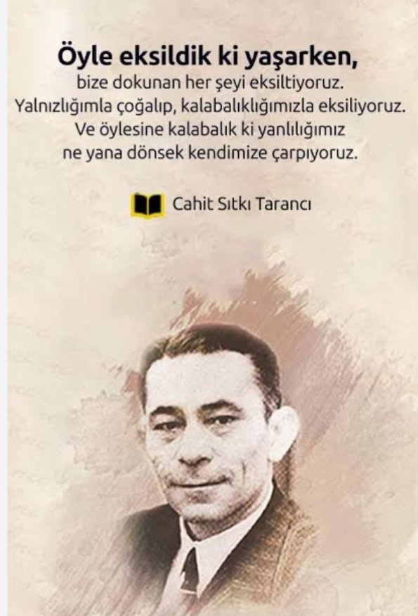 'Sonra baktım,ağlayacak tek bir omuz bile kalmamış. Bende koydum başımı kendi dizlerime, doya doya ağladım...' - #CahitSıtkıTarancı
Ölüm yıldönümünde saygıyla....