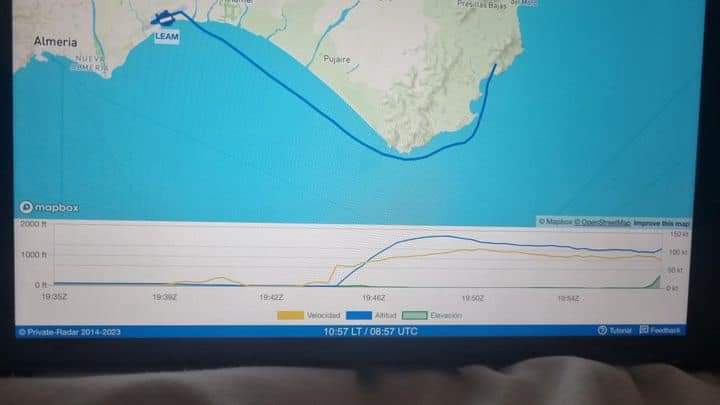 ivancp25's tweet photo. Ruta seguida por la Diamond #DA20 de #OneAir hasta el momento del impacto contra la zona montañosa. https://t.co/bQiqcrGkv1