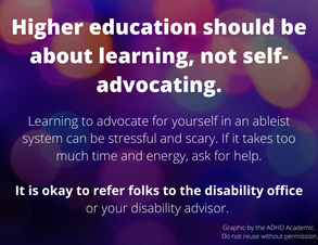 theADHDacademic's tweet photo. So you have your accommodations from the university disability office approved. Now what?
https://t.co/HmjPvyihMT
#ADHDAwarenessMonth #ADHD #HigherEd #DisInHigherEd #Disability #DisabiltyRights https://t.co/F6xbAqlCGW