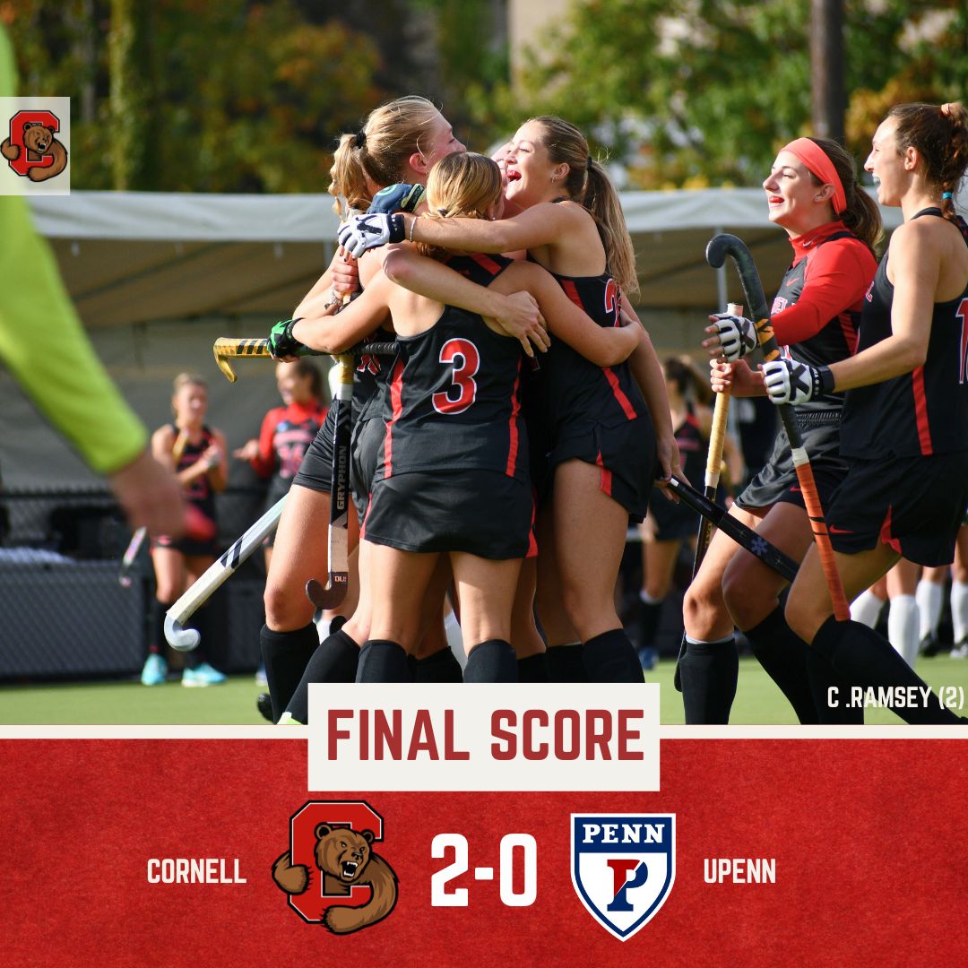 A pair of goals from Caroline Ramsey and a shutout from Martha Broderick brings our home win streak to 4! 👏🏼

#YellCornell