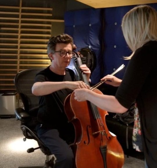 Did you know <a href="/rickastley/">Rick Astley</a> records ALL of his own instruments?
Well, now he can play the cello too after I gave him a little lesson.
His new album, 'Are We There Yet?' is out today and it's brilliant!
Whatta mighty good man!
#arewethereyet #rickastley