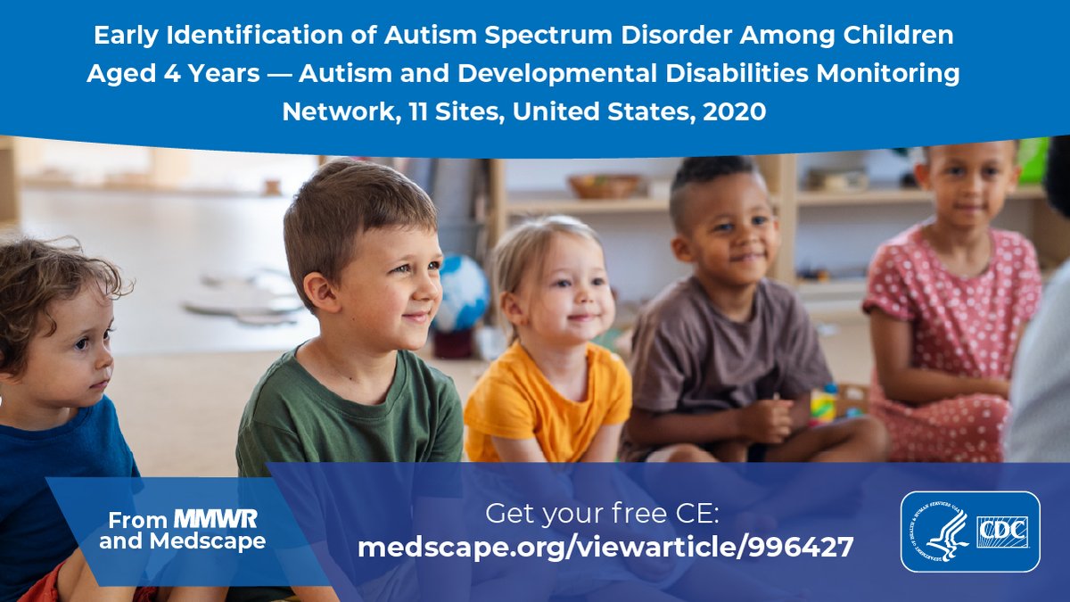 The COVID-19 pandemic caused unprecedented disruptions in the early identification of autism spectrum disorder among kids. A new, free CE from MMWR & Medscape describes trends in identifying kids with autism by age 4. Learn more and earn CE here: bit.ly/3tvdZFs