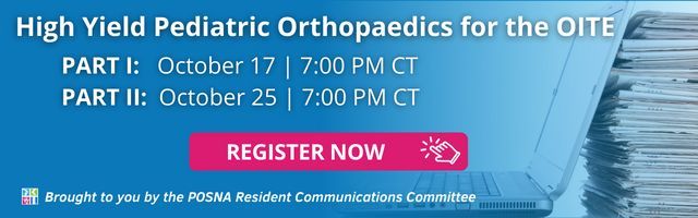 The OITE is fast approaching! Pediatric Orthopedics is the second most-tested subspecialty. Brush up on your knowledge for excelling in OITE, passing your boards, and taking great care of your future patients. @Posna_org @survive_repair Register links: buff.ly/3ZWQ8eb