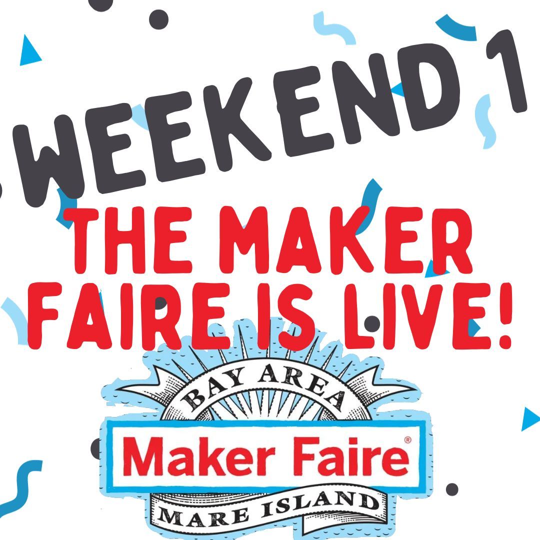 The World's Greatest Show (and Tell) is LIVE! Come to Mare Island for Maker Faire Bay Area's return. We are here this weekend and back next weekend, October 20-22nd. Tickets available at the door. ent #makersofinstagram #education #makerspace