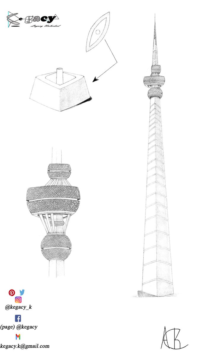 Kegacy_K's tweet photo. Concept concrete tower. Other materials included are steel and glass......(1st design). https://t.co/dvXuTOITBu