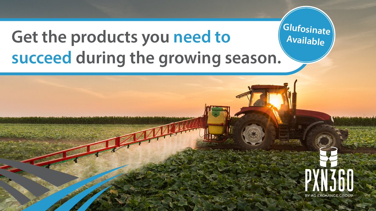 pxn360's tweet photo. Start planning ahead for the next growing season!

#PXN360 offers spray-on glufosinate for your round-up-ready canola. Available in 1000 liter totes. Find out more here: https://t.co/8u0f0DEPlB

#AgExchange #Canola #Glufosinate https://t.co/pNacxyGK54