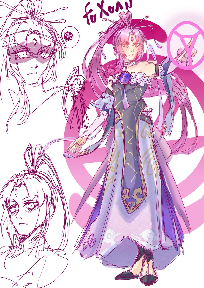 Genderbent #FuXuan! Nwxt will be seele! #HonkaiStarRail #HonkaiStarRailFanart #characterdesign #符玄 #artmoots #digitalart
