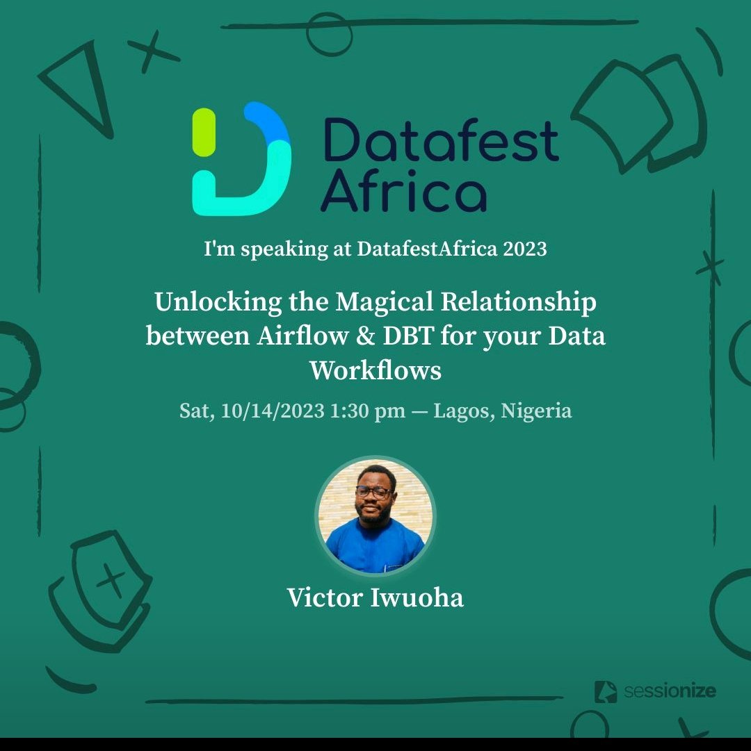 viciwuoha's tweet photo. Join me tomorrow at #DataFestAfrica2023 as we build a basic data engineering project and gain more knowledge on #ApacheAirflow &amp;  @getdbt.
Time is 1:30pm at Nkowa hall.

#dataengineering https://t.co/NEWUKHlLMr