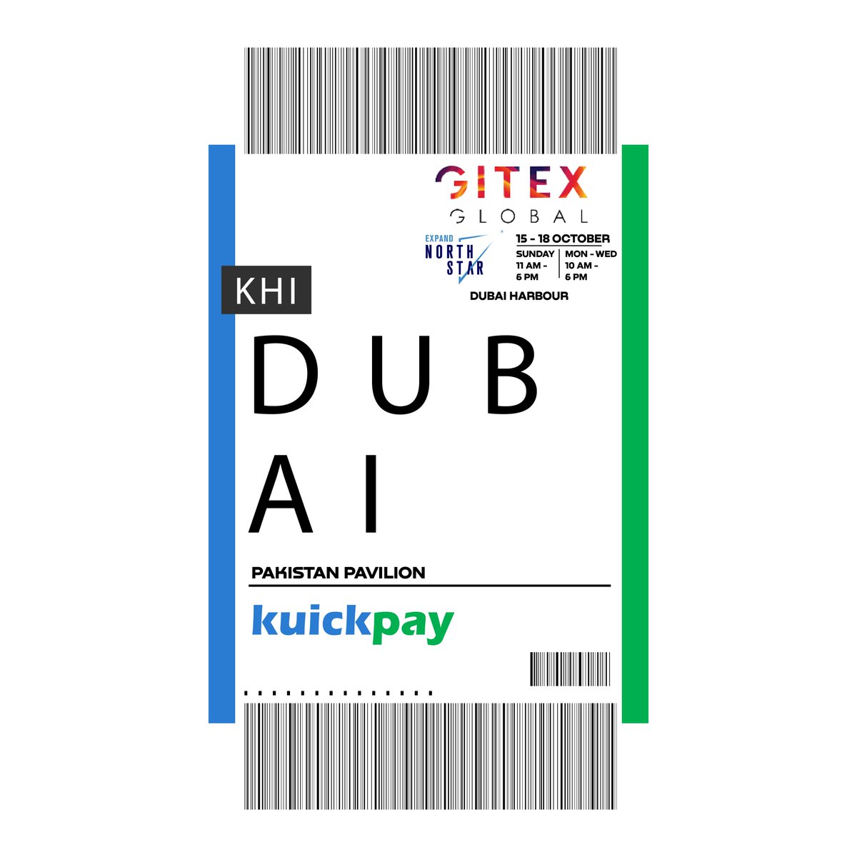 مرحبا دبي!!
We welcome you to be part of the exciting new journey with Kuickpay. Come and meet us at GITEX Global Expand North Star Hall 7 at Dubai Harbour, from 15th to 18th October 2023. See you at #Dubai

#UAE #Dubai #Kuickpay #expandnorthstar #gitexglobal #fintech #Pakistan