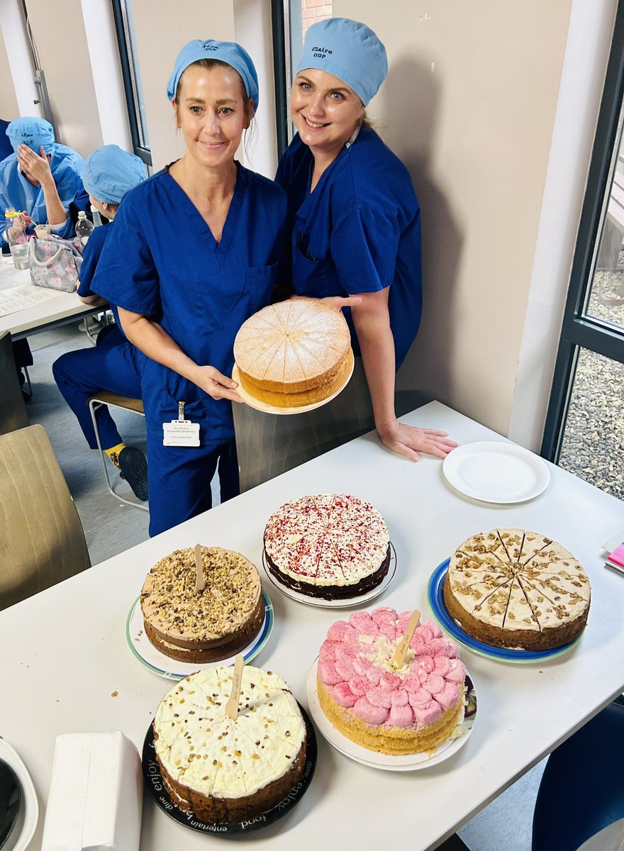 Happy AHP day. Often hidden away from sight but very much valued are our ODPs! Thank you to @CRHCharity for cake today! @LucySmi26875557 thank you for ensuring we are included in all things AHP too! @teamsurgery #fridaycakeday #happystaffhappypatient