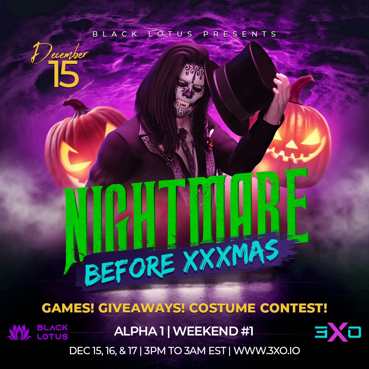 3XOverse's tweet photo. Our Alpha 1 test will officially begin on Dec 15! It will consist of 3 weekends, 3 days each, from 3 pm to 3 am EST each day.

Visit our Discord (https://t.co/OIeClcsW47) for more info.

#3XO #3DXChat #AChat #IMVU #SecondLife #UnrealEngine https://t.co/Zlq2D2eAIk