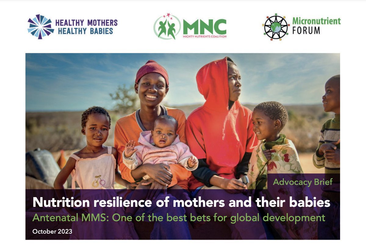 The HMHB Consortium has published a new advocacy brief, describing the case for nutrition resilience of mothers and their babies, particularly in the implementation and scale up access to proven solutions, like antenatal #MMS.  

Read full brief here: bit.ly/46tQ3ku