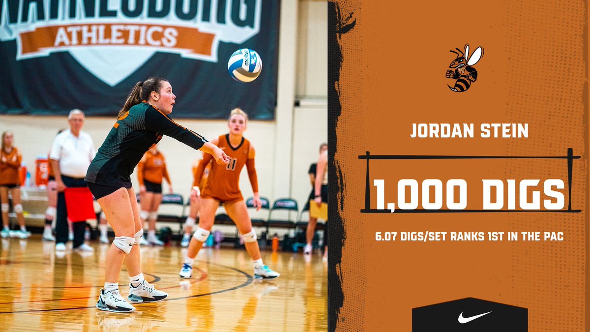 WUvolleyball's tweet photo. Congratulations to our junior libero Jordan Stein for reaching 1,000 career digs in our 5 set win over Westminster last night! Jordan had a career high 45 digs in the match and currently leads the PAC in digs per set with 6.07. https://t.co/bFrGasH4Dr