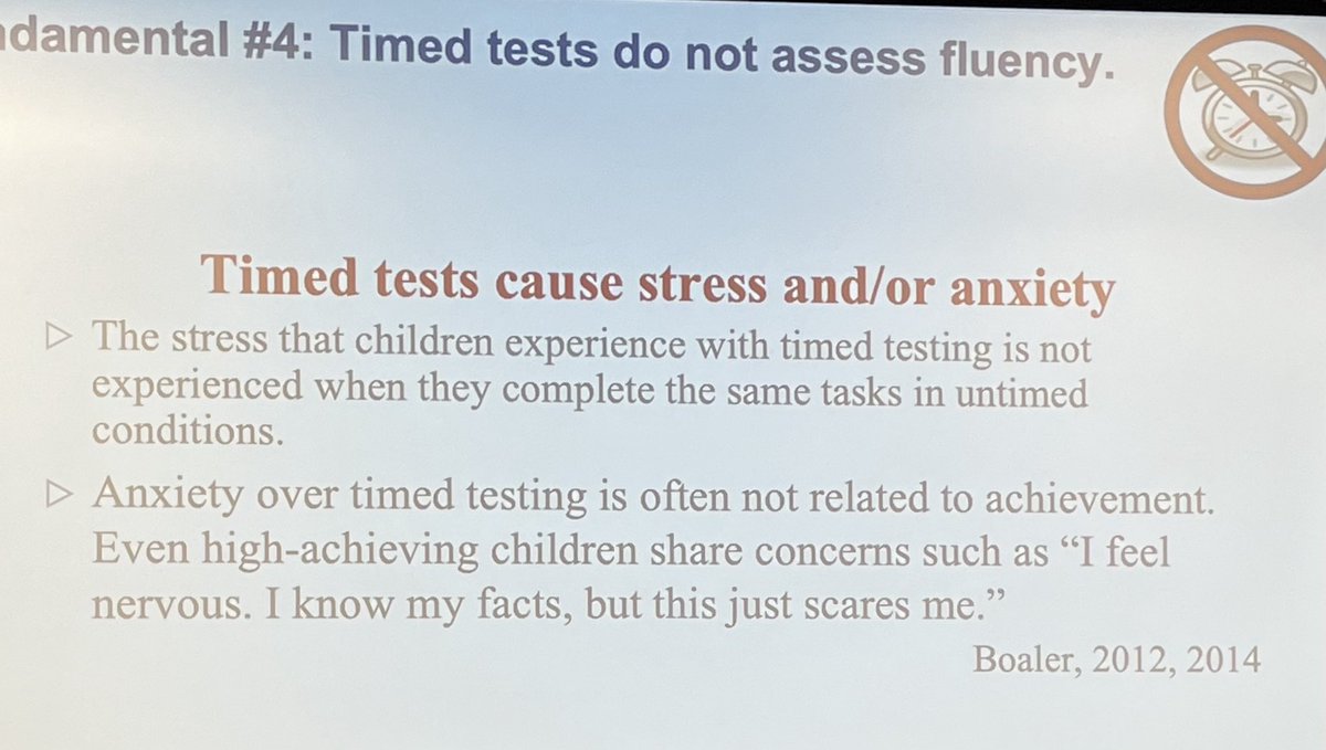 Timed tests cause stress and anxiety for children! ⁦<a href="/JBayWilliams/">Jennifer BayWilliams</a>⁩ ⁦<a href="/IowaMathTeach/">Iowa Math</a>⁩