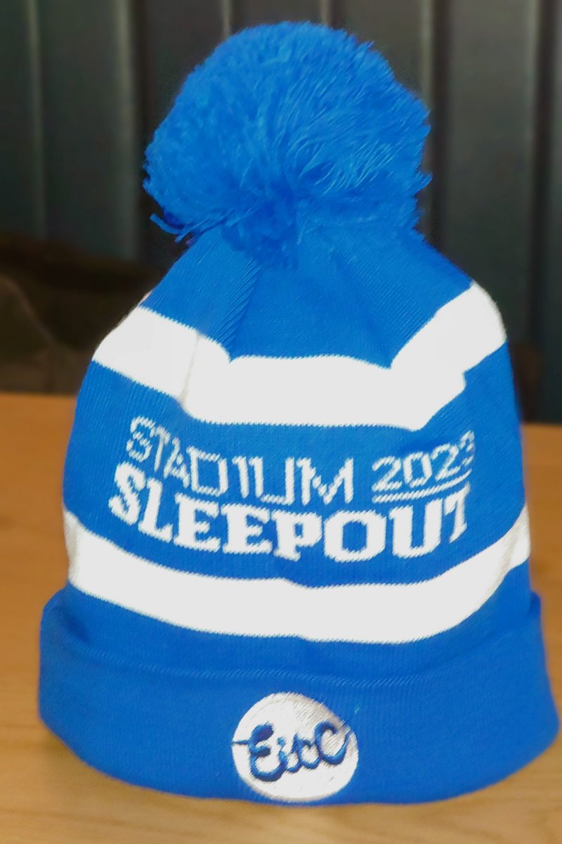 Wanted to get ahead, got a hat. Hopefully it will keep my head warm on the terraces tonight. 💙 Sleep Out to Help Out 💙 at Goodison Park Stadium. #️⃣ #GoodisonSleepout ➡️ Text SLEEPOUT to 70970 to donate £5 to support our cause this evening. 🫶