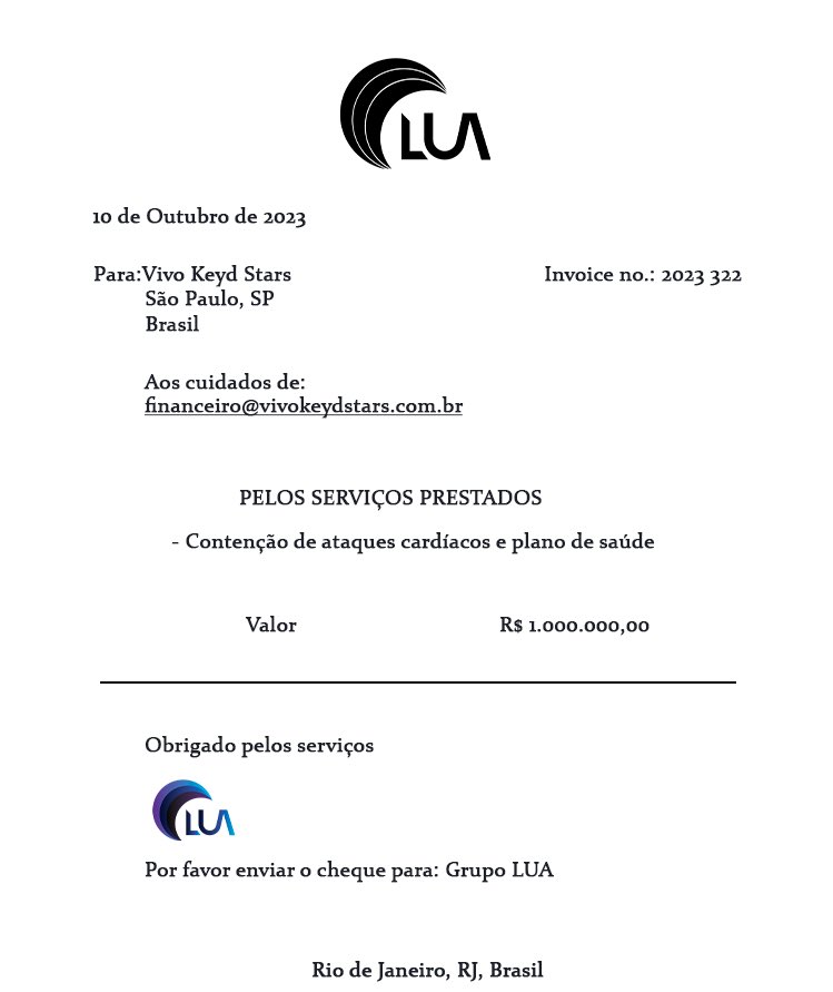 Prezada <a href="/VivoKeyd/">Vivo Keyd Stars</a>, segue a invoice considerando os acontecimentos no dia de hoje #BotaNoSkip #TI12 #GoVKS