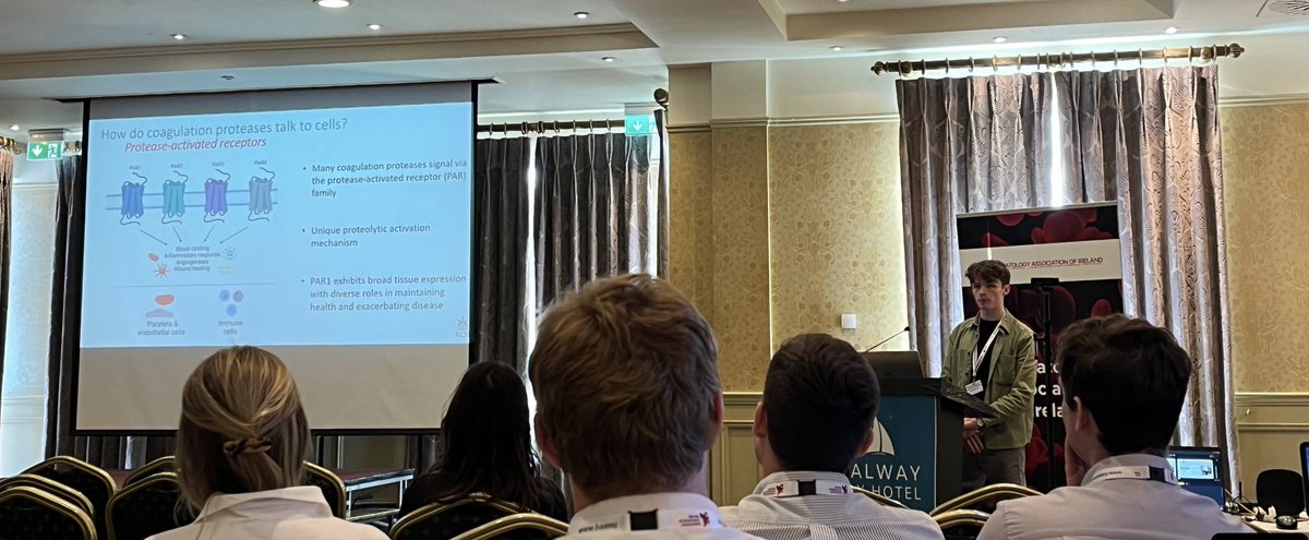 Congrats to Preston Lab PhDs @paulaaklavina & David Noone who today delivered two excellent oral presentations on Day 1 of the Haematology Association of Ireland Annual (HAI) Meeting in Galway #HAI2023 @HaemIreland @IrishCtrVascBio, @RCSIPharmBioMol, @RCSI_Irl, @RCSI_Research