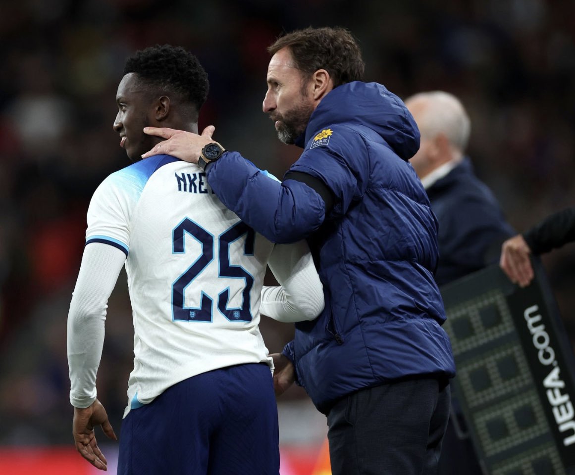 Arsenalnewschan's tweet photo. 🚨 Eddie Nketiah comes on for his England debut tonight vs Australia!! 🥹 🦁 ❤️ https://t.co/3yVPLLTWYz