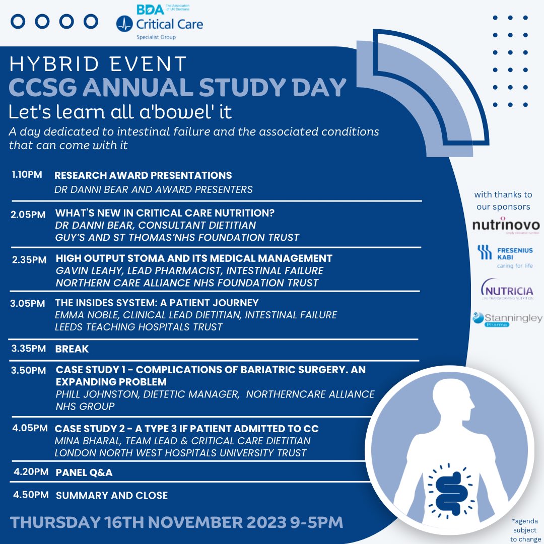 BDACriticalCare's tweet photo. Our updated Annual Study Day agenda is here 🌟

We are also excited to announce that in addition to fantastic networking opportunities our face to face attendees will also receive an exciting CCSG goody bag 😍

Don’t forget to enter our competition to win a free place! https://t.co/4x2wYkyVCQ