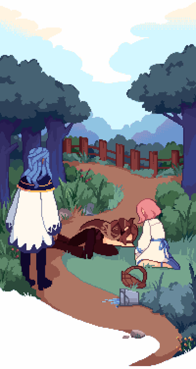 New update, end of chapter 7! Read at bit.ly/3bIqn8Y 
Unfortunately, I'm taking another hiatus, so Witchurch will be back in March! 

#WebtoonCanvas  #pixelart