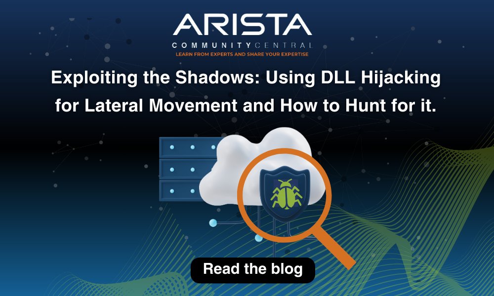 AristaNetworks's tweet image. @arista_ndr identified attacks involving initial access and lateral movement. In this article, the Arista Threat Research team discusses techniques for #lateralmovement using #DLLhijacking. 

Read the blog here: bit.ly/3JVxCvX

#ndr #AristaSecurity #CommunityCentral