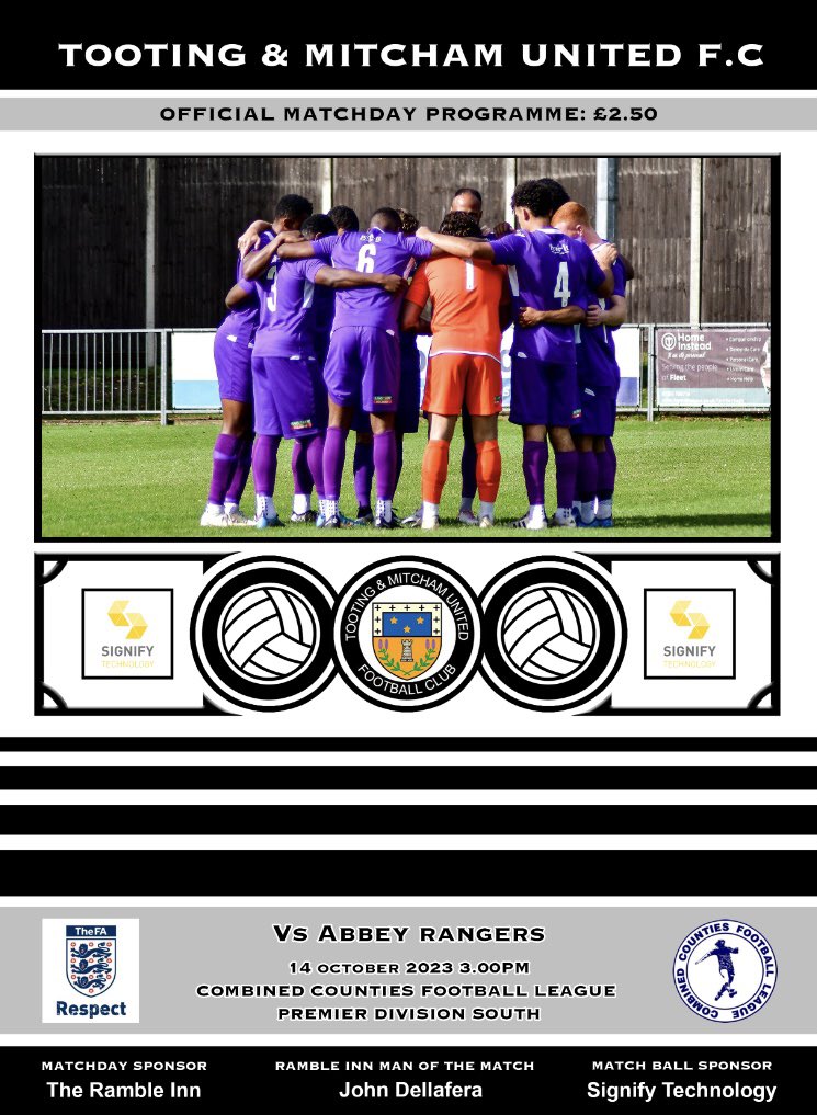 #tomorrowsprogrammetoday 
@OfficialTmufc v @fc_abbeyrangers #nonleagueprogrammes