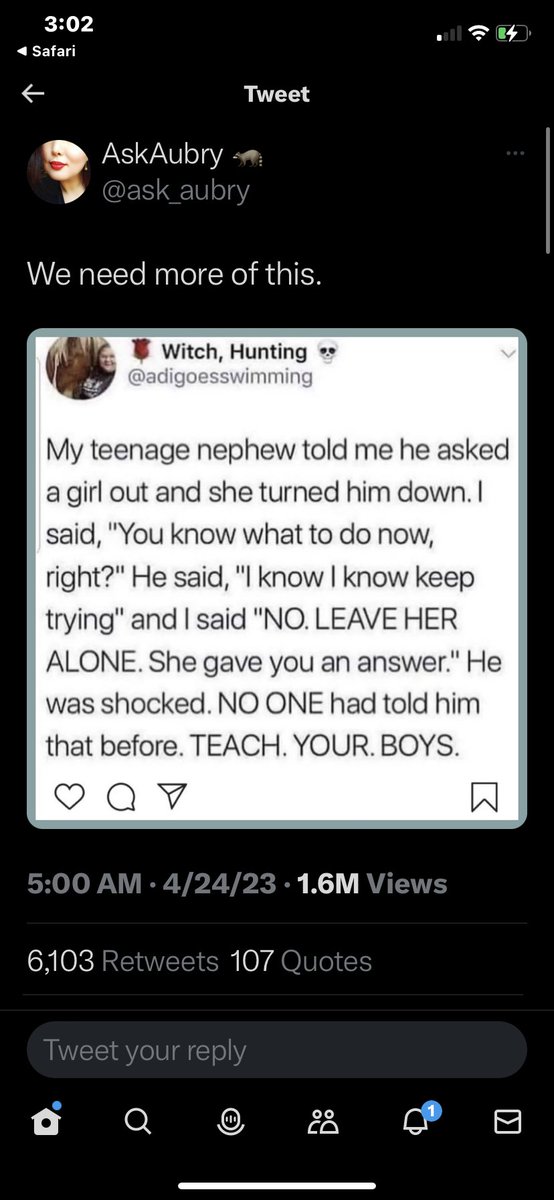 DebEkrem20's tweet photo. @ask_aubry Reminds me of this 👇👇we need more adults to teach kids "not interested or no is  absolutely the end of the conversation and not the beginning of negotiations. https://t.co/HPaek1KKjD