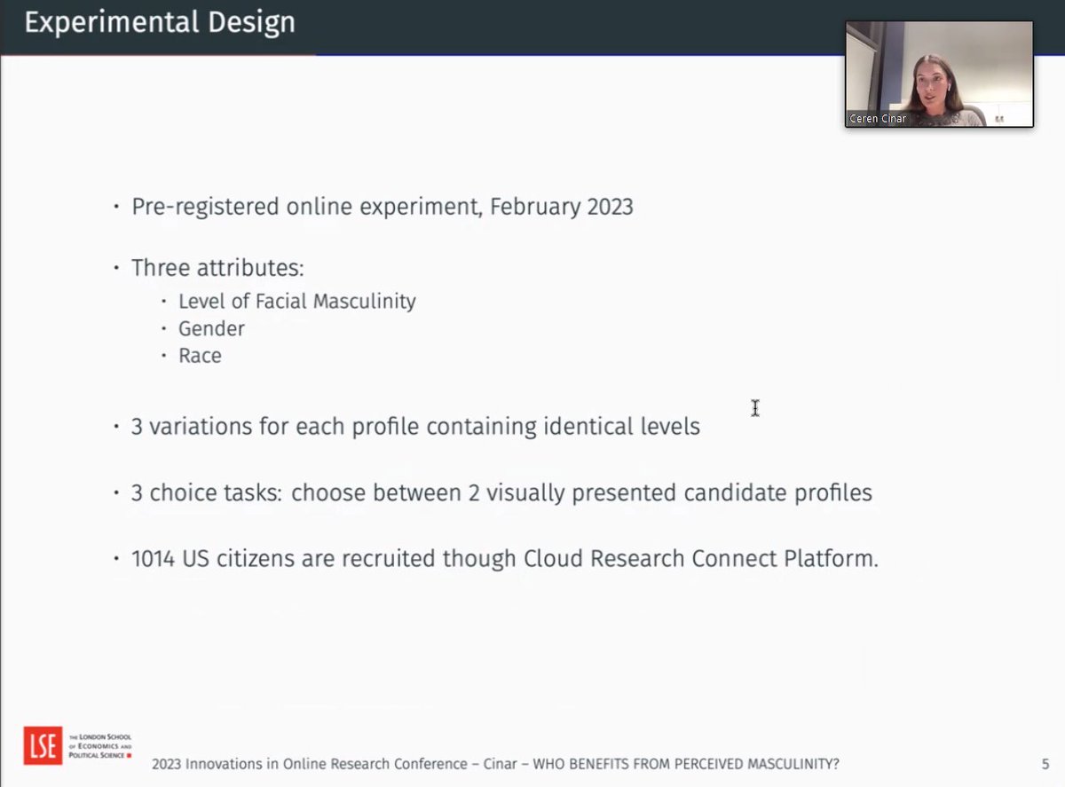 CloudResearch's tweet photo. Asli Ceren Cinar (@aslicerencinar) used her #CRGrant to examine gender prejudice of political candidates by generating political candidates with different facial masculinity using #AI.
#ArtificialIntelligence #IIOR2023 #phdchat #onlineresearch #AcademicChatter https://t.co/lZtgqEkRz0