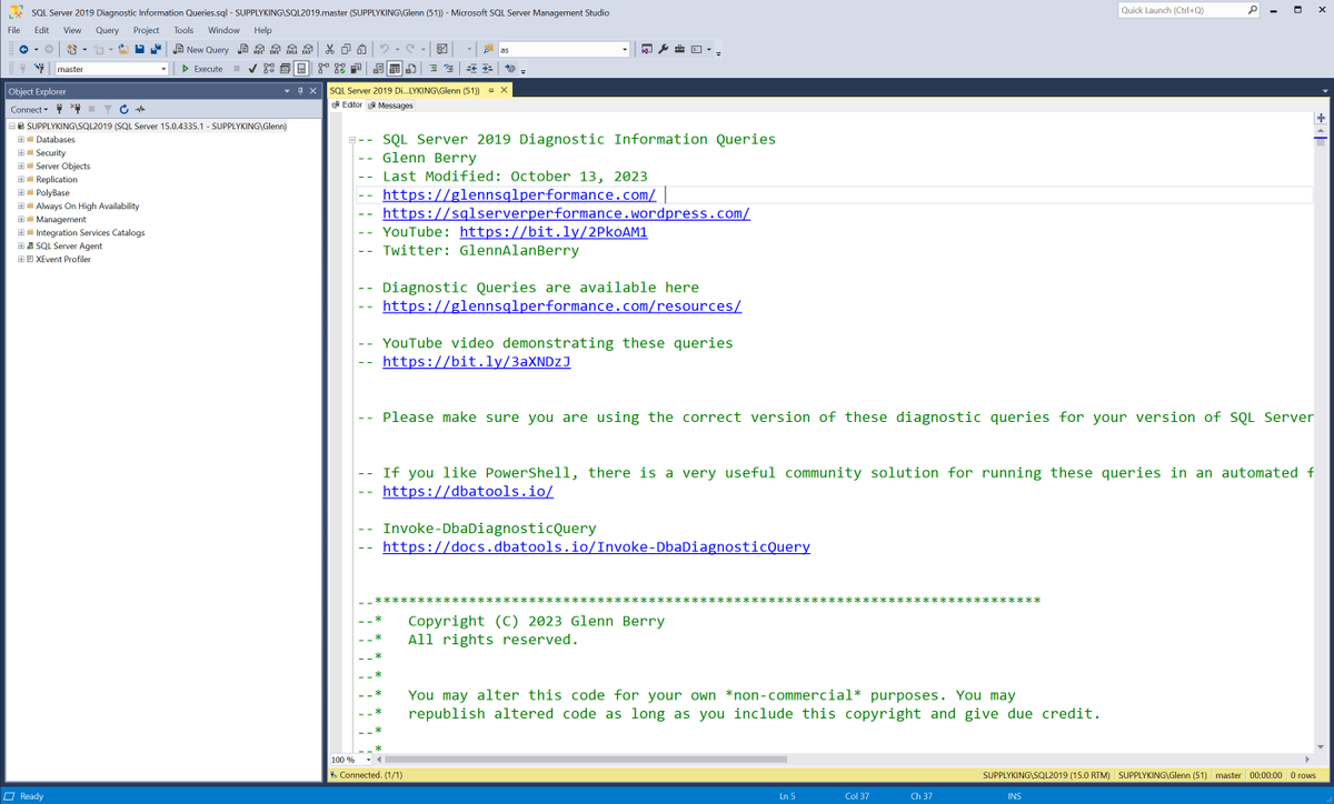 GlennAlanBerry's tweet image. New Post: SQL Server 2019 Cumulative Update 23
glennsqlperformance.com/2023/10/13/sql…
#SQLServer #SQLServer2019