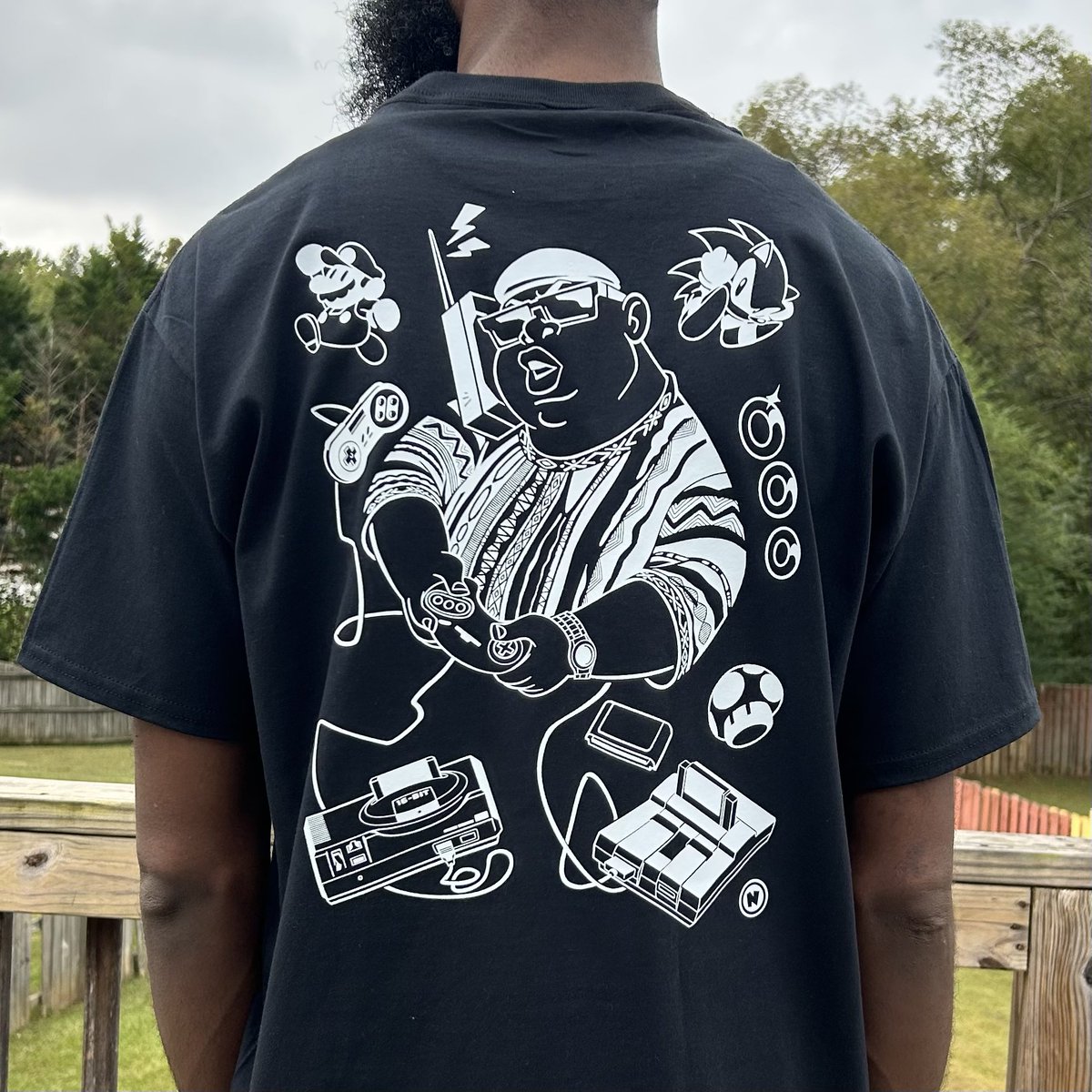 actionhankbeard's tweet photo. New merch drop today! Inspired by a very particular bar from Biggie, this design features a front and back print and is available as both a t-shirt and sweatshirt. Grab one at the link in the bio! https://t.co/M398TaYhrT