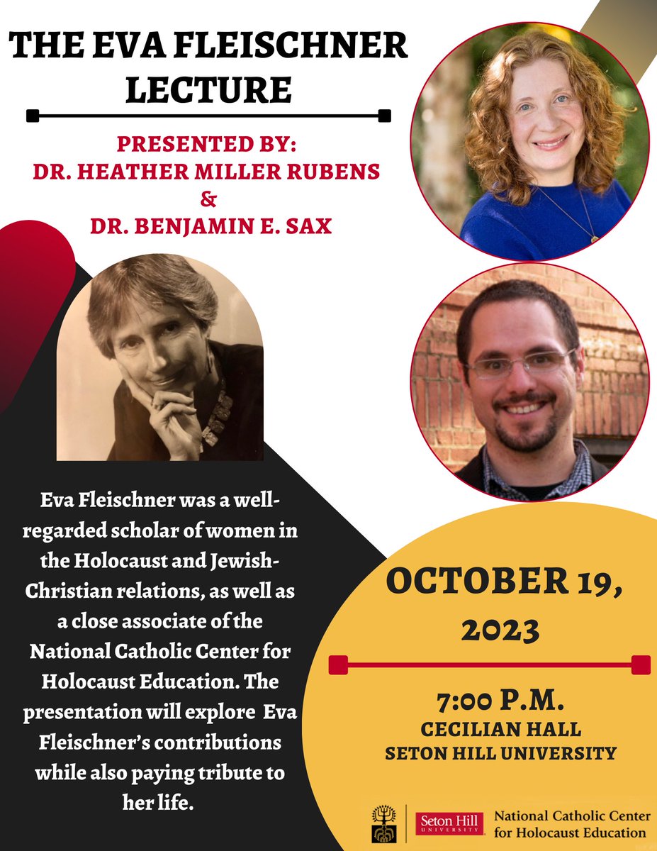 Join us on Oct. 19th for the Eva Fleischner Lecture, a wonderful evening of scholarship! All are welcome and the evening begins at 7:00 pm in Cecilian Hall on the @setonhill campus. We look forward to seeing you there!