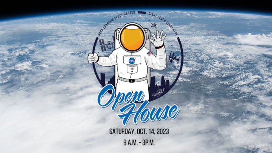 v_wyche's tweet photo. Join us at @NASA_Johnson tomorrow, Saturday, Oct. 14, for our Open House! 

We’ll open the gates to the public celebrating @NASA’s 65th anniversary, the @Space_Station’s 25th anniversary and the upcoming Artemis missions to the Moon.

We’ll have activities for all ages with behind-the-scenes experiences and opportunities to learn about the exciting work we are doing to return humans to the Moon and prepare for Mars. Additionally, we’ll view the annular solar eclipse together at 11:58 a.m. Solar eclipse glasses on us! 

Visit the JSC Open House website for more details: https://t.co/sQB9oKiY2L

See you tomorrow! 
  
#GiantLeapsStartHere