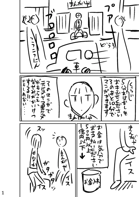 短編漫画描きました。(ネーム)
  タイトル:オレは まんがやでい
 全15ページ。 
 1/5 