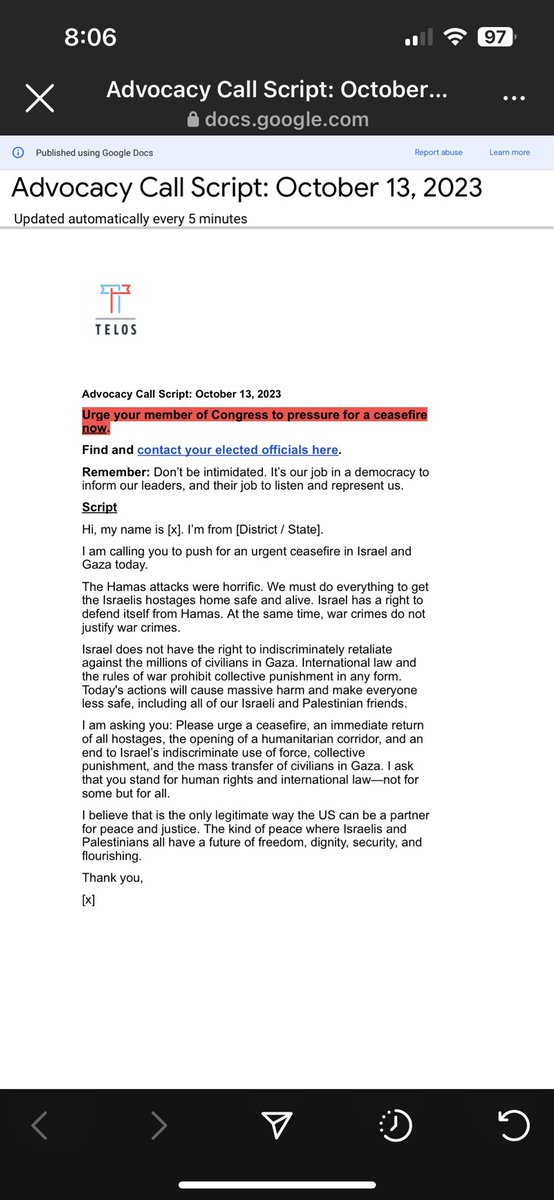 Friends-here is a script you can use to contact your congress representative. I called. Make your voice and your wishes known. We must raise our voices asking <a href="/POTUS/">President Donald J. Trump</a> and our reps to use their voice to press for all parties to follow international law.