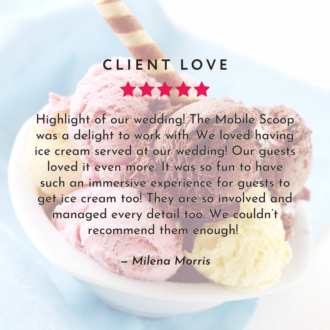 TheMobileScoop's tweet photo. Feeling the Love  ❤️🍦⁠

⁠Everything goes better with ice cream. How can we help make your wedding extra special? https://t.co/LigzoxE4mg