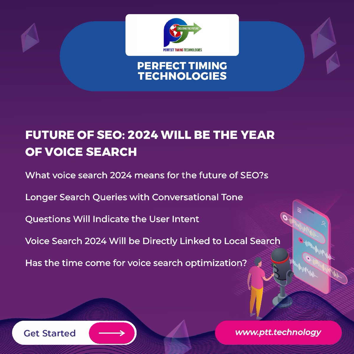 Future of SEO: 2024 will be the Year of Voice Search

Read here: evendigit.com/voice-search-s…

#SEO2024 #FutureofSEO #SearchEngineOptimization #DigitalMarketing #SEOTrends #VoiceSearchTechnology #PerfectTimingHolding #PerfectTimingTechnologies