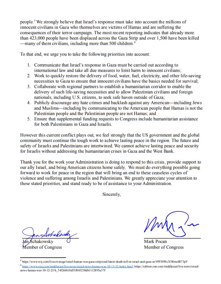 RepPaulTonko's tweet photo. I fully support Israel's right to defend itself against Hamas. But that response cannot come at the price of the lives of the millions of innocent civilians in Gaza—half of whom are children.

I joined a letter today urging the U.S. to ensure a humanitarian response in Gaza. https://t.co/OvhFH9BJ9e