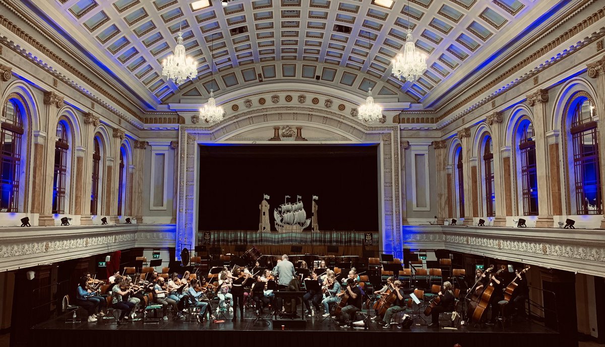 CorkOrch's tweet photo. @ElizCooney in the house at @corkcitycouncil City Hall with conductor @neilthomson20 and an 80+ orchestra 
MAHLER 1 + Mozart Violin Concerto Tomorrow night (Sat 14th) 8pm tickets available on the door https://t.co/9l1FJWiCyf