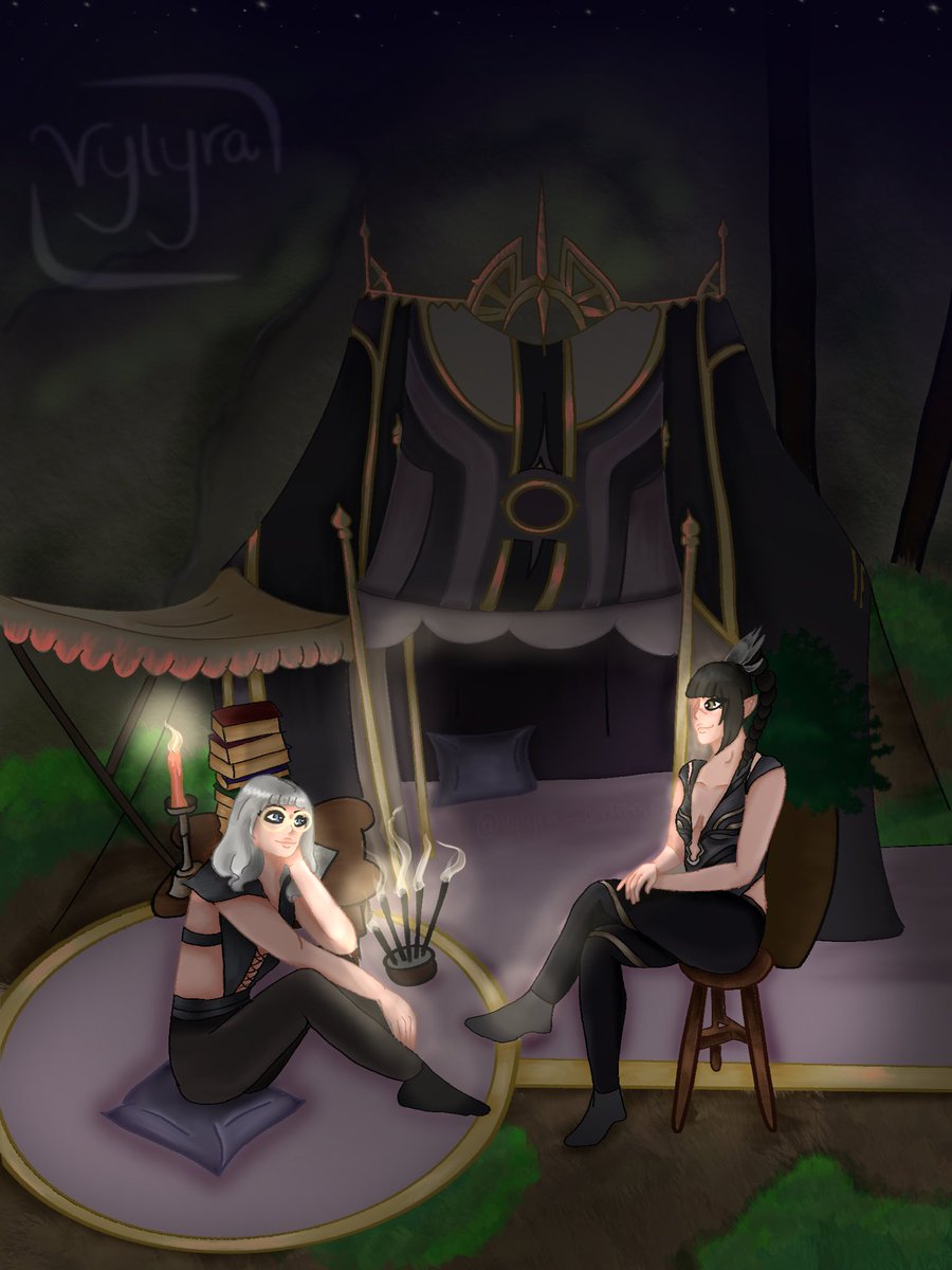 vylyra_ondrea's tweet photo. Vylyra and Shadowheart late night girl talks 💜🖤
~
#ArtistOnTwitter #BG3fanart #BG3Shadowheart #digitalart #DnDcharacterart https://t.co/OorN1IgDiv