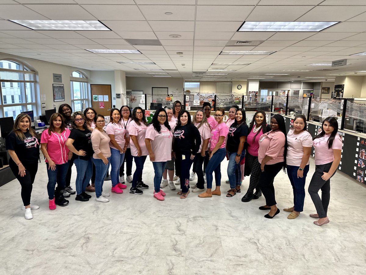 harriscotxclerk's tweet photo. The Harris County Clerk's Office proudly wears pink in support of #BreastCancerAwareness π to honor those who've battled breast cancer and to remind everyone of the importance of regular screenings and early detection. Together, we can make a difference! ππ#BCRCSB #hcco https://t.co/jsJH0euiNy