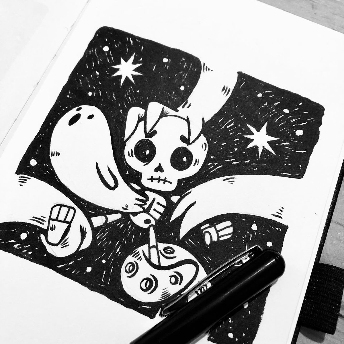 cheketeran's tweet photo. #vdink “Posesión Demoniaca” Tema de @scarletadrianne 👹💀
•
#viernesdeilustración #vdink2023 #octubre #inkdrawing #ink https://t.co/xV3wVcTepM