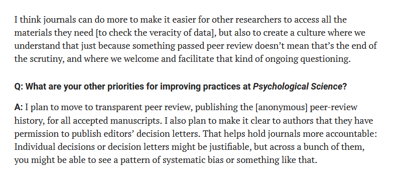 andre_quentin's tweet photo. So many great ideas in this @siminevazire interview.

1) Requiring code, data, and materials to be publicly available.
2) Encouraging scrutiny of published papers.
3) Making the peer-review history public.

👏👏👏

 https://t.co/nJD3ef0X4r https://t.co/qBCHYR5EOz