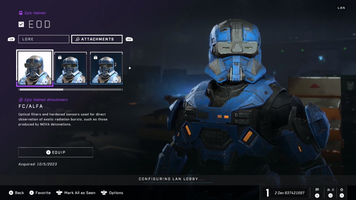 leaks_infinite's tweet photo. Halo Infinite EOD helmet looks 🔥in-game https://t.co/yKNsBqFIwS